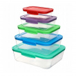 Food Storage boxes, Set of 5, SISTEMA NEST IT LARGE, Clear / Assorted Food Storage boxes, Set of 5, SISTEMA NEST IT LARGE, Clear / Assorted