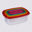 Food Storage boxes, Set of 6, SMART COLORED NEST RECTANGULAR, Clear / Multicolored Food Storage boxes, Set of 6, SMART COLORED NEST RECTANGULAR, Clear / Multicolored