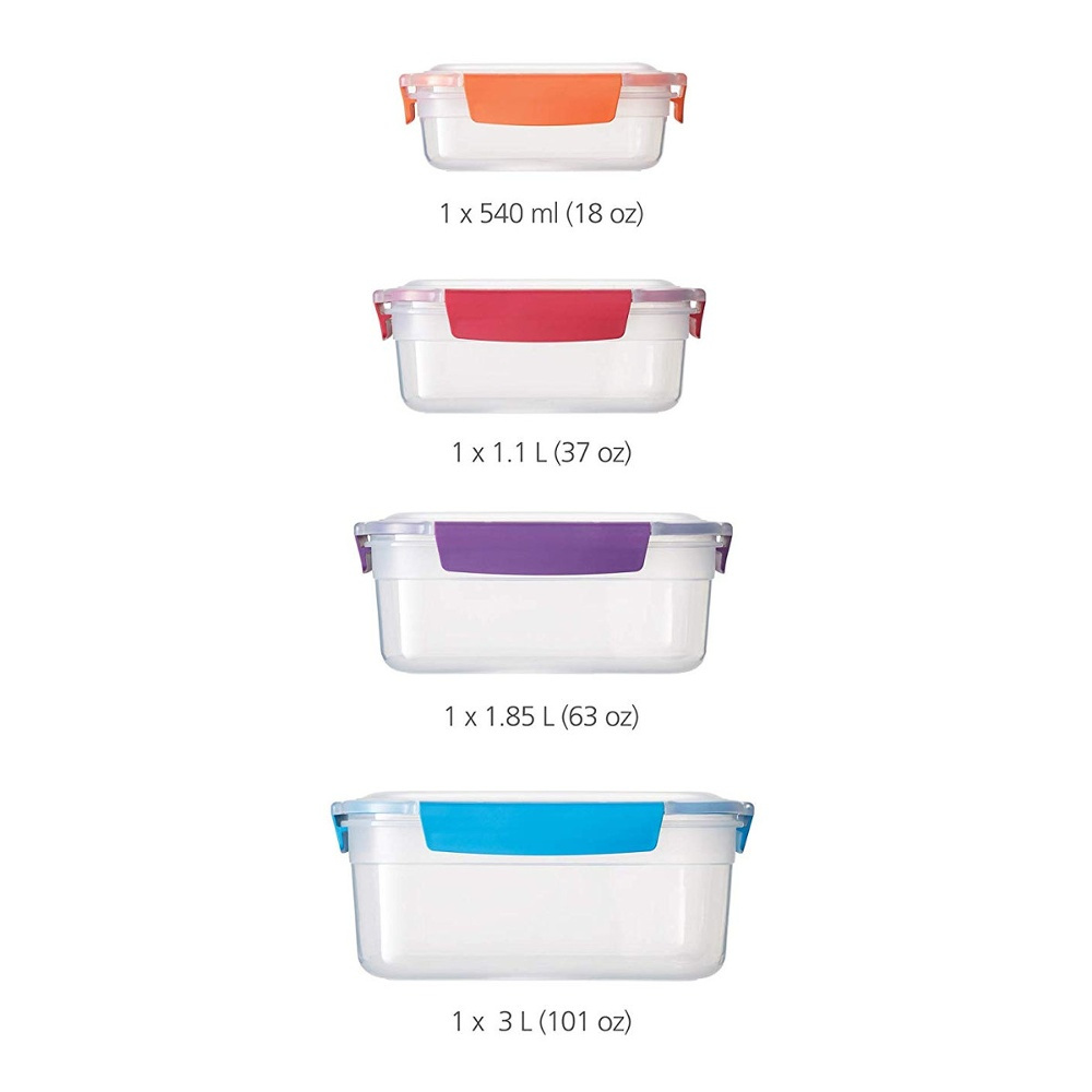 Lunch boxes, Set with 4, NEST LOCK CONTAINERS, Large, Joseph Joseph, Assorted in the group Storage / Kitchen storage / Food containers at SmartaSaker.se (42206)