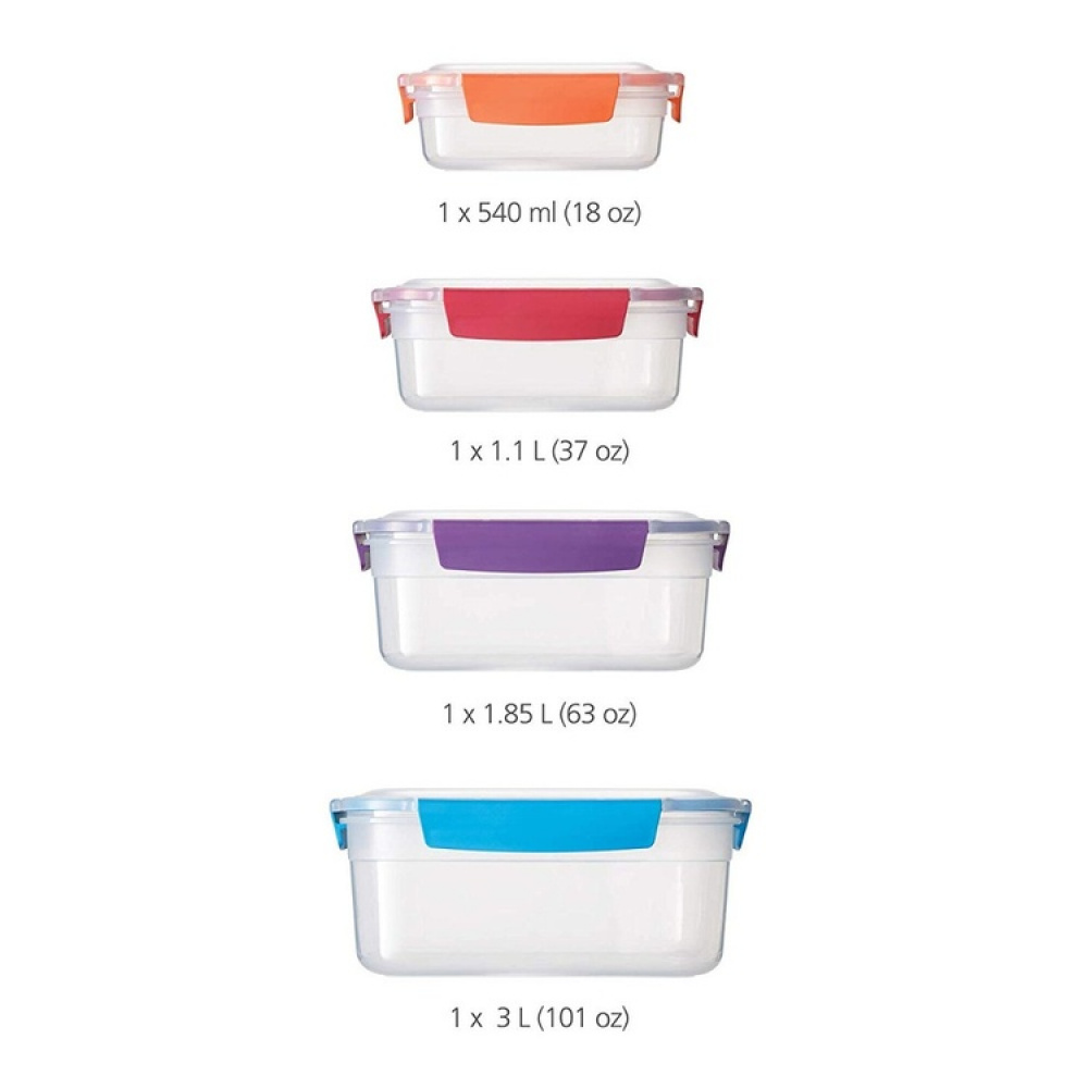 Lunch boxes, Set with 4, NEST LOCK CONTAINERS, Large, Joseph Joseph, Assorted in the group Storage / Kitchen storage / Food containers at SmartaSaker.se (42206)