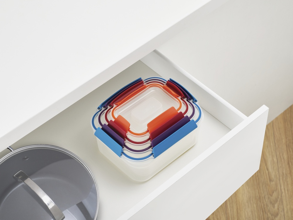 Lunch boxes, Set with 4, NEST LOCK CONTAINERS, Large, Joseph Joseph, Assorted in the group Storage / Kitchen storage / Food containers at SmartaSaker.se (42206)