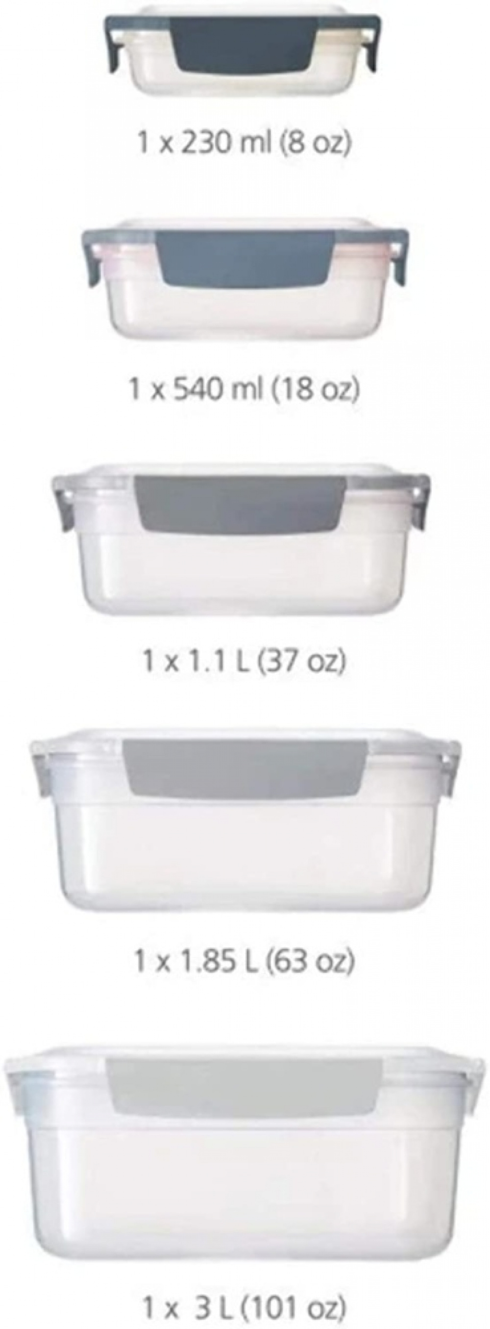 Food Containers, Set with 5, NEST LOCK, Joseph Joseph, Sky Blue in the group Storage / Kitchen storage / Food containers at SmartaSaker.se (42207)
