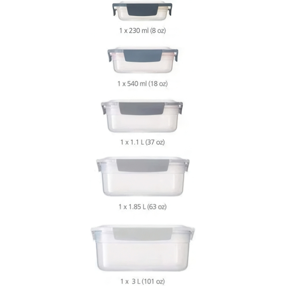 Food Containers, Set with 5, NEST LOCK, Joseph Joseph, Sky Blue in the group Storage / Kitchen storage / Food containers at SmartaSaker.se (42207)