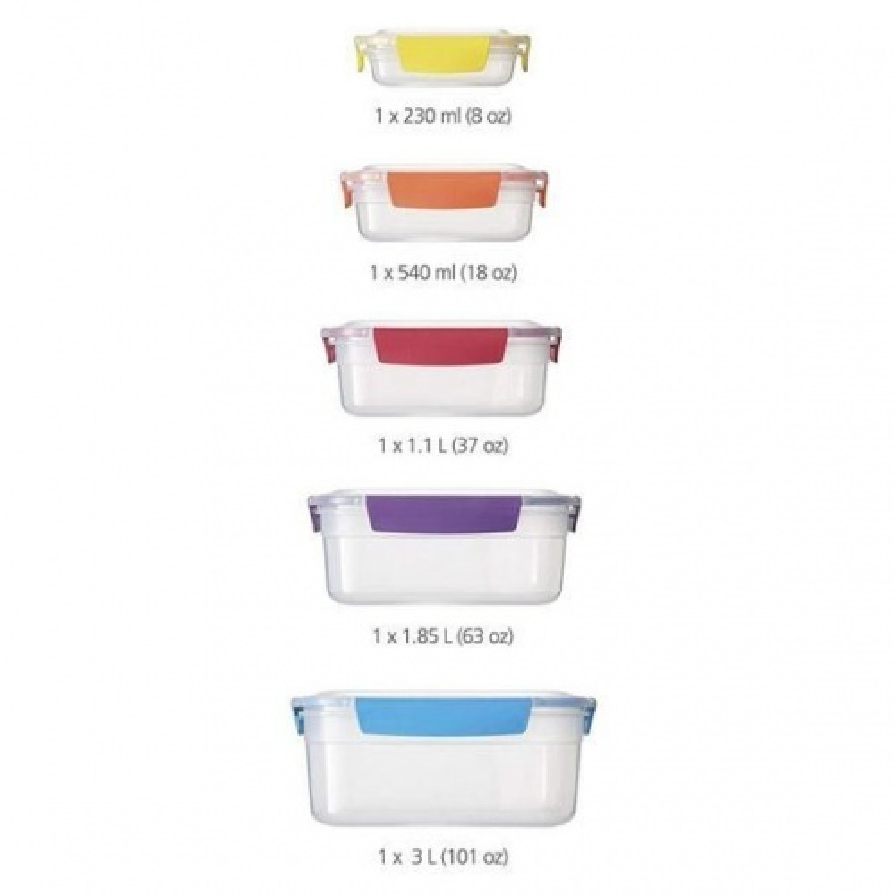 Lunch boxes, Set with 5, NEST LOCK CONTAINERS, Large, Joseph Joseph, Assorted in the group Storage / Kitchen storage / Food containers at SmartaSaker.se (42208)