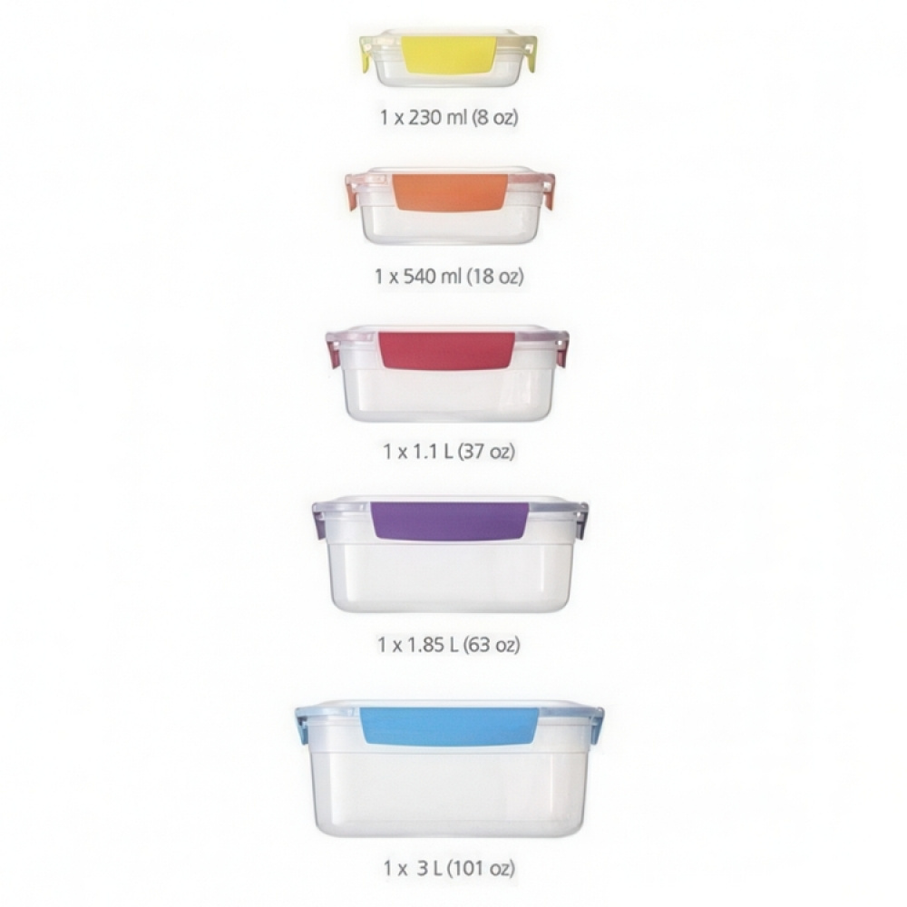 Lunch boxes, Set with 5, NEST LOCK CONTAINERS, Large, Joseph Joseph, Assorted in the group Storage / Kitchen storage / Food containers at SmartaSaker.se (42208)