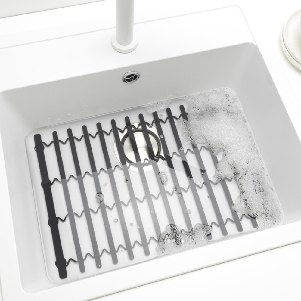 Sink Mat, Silicone, BRABANTIA , 30 x 30 - 45 cm, Dark grey in the group Storage / Kitchen storage / Dish racks and sink accessories at SmartaSaker.se (42210)