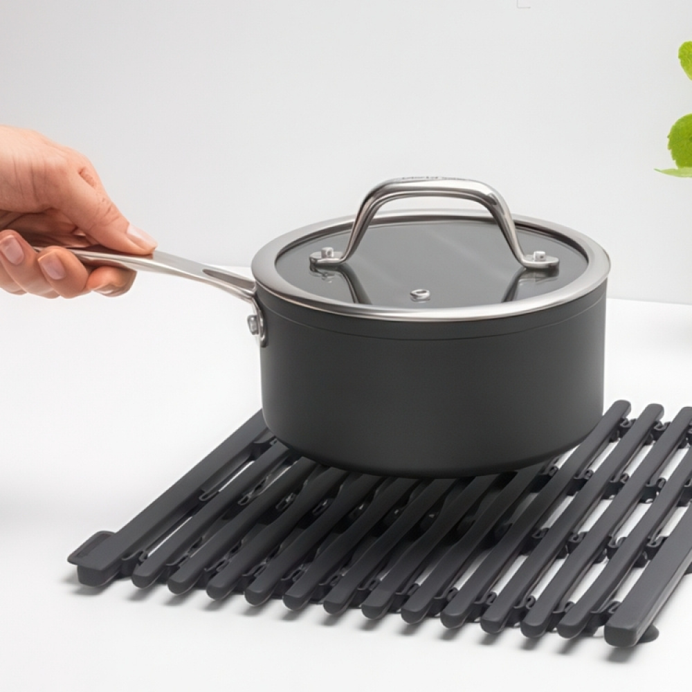 Sink Mat, Silicone, BRABANTIA , 30 x 30 - 45 cm, Dark grey in the group Storage / Kitchen storage / Dish racks and sink accessories at SmartaSaker.se (42210)