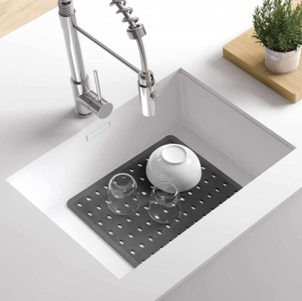Sink Mat, Rubber, LARGE SALVAPLATOS, 41 x 32 cm, Dark grey in the group Storage / Kitchen storage / Dish racks and sink accessories at SmartaSaker.se (42213)