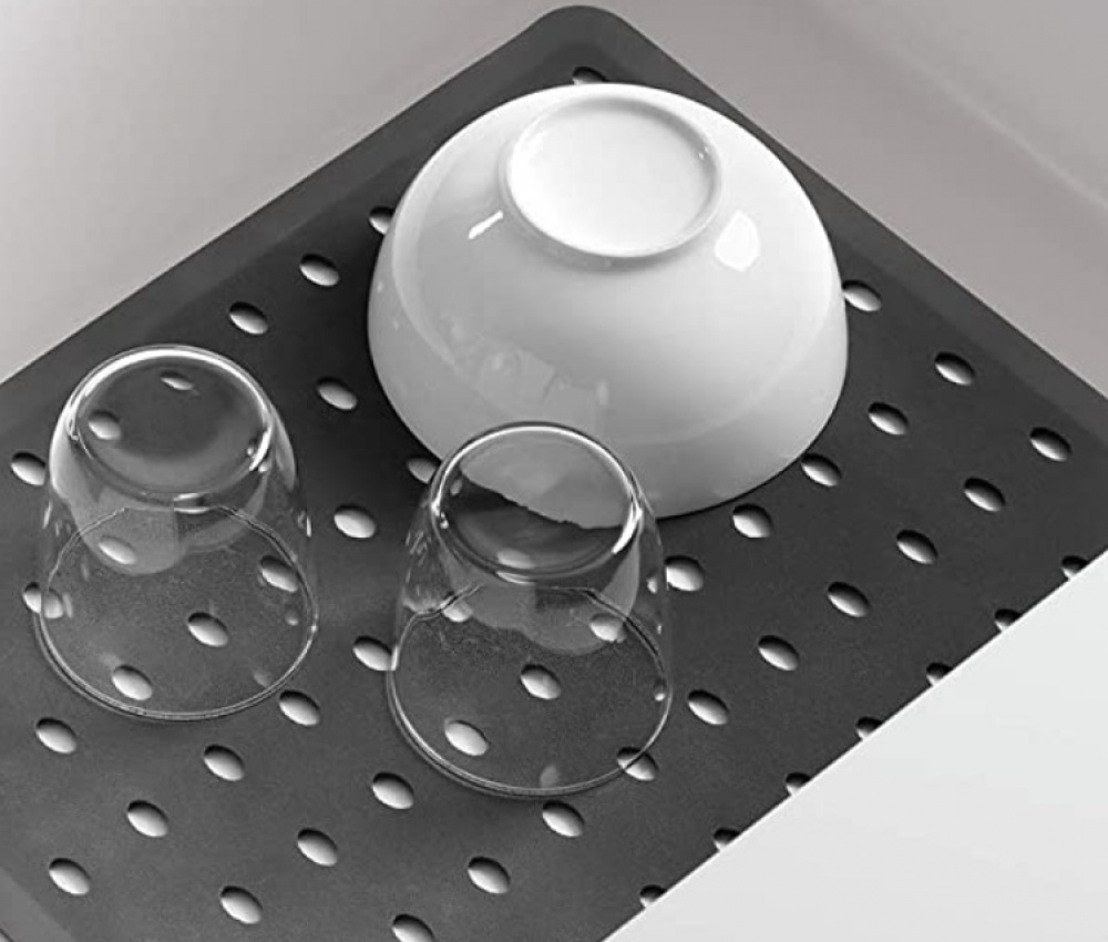 Sink Mat, Rubber, LARGE SALVAPLATOS, 41 x 32 cm, Dark grey in the group Storage / Kitchen storage / Dish racks and sink accessories at SmartaSaker.se (42213)