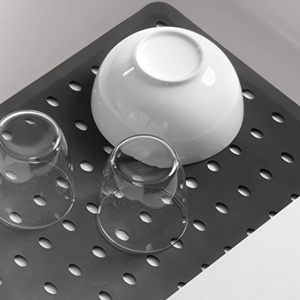Sink Mat, Rubber, LARGE SALVAPLATOS, 41 x 32 cm, Dark grey in the group Storage / Kitchen storage / Dish racks and sink accessories at SmartaSaker.se (42213)