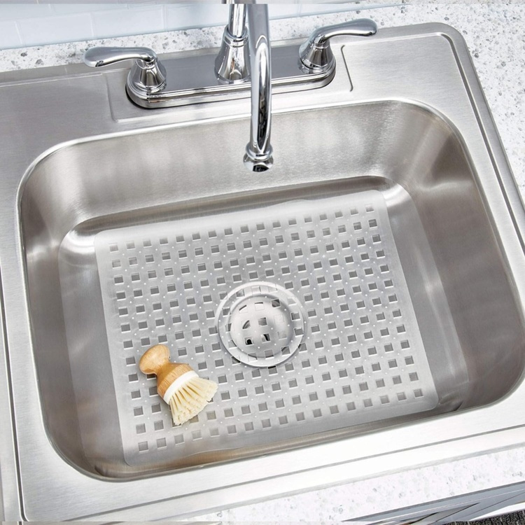 Sink Mat, iDESIGN LARGE SINK MAT, 41x 32 cm, Clear in the group Storage / Kitchen storage / Dish racks and sink accessories at SmartaSaker.se (42215)