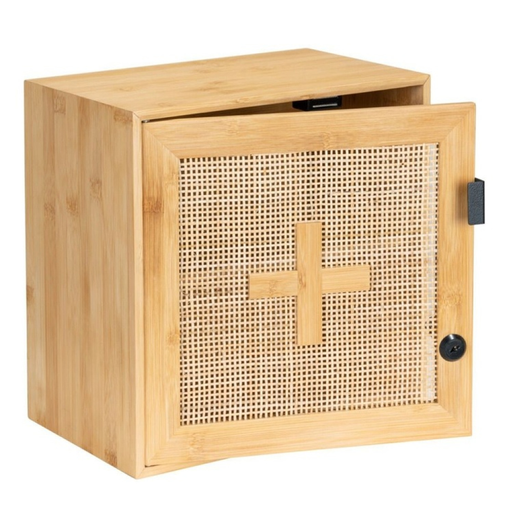 Medicine cabinet in Bamboo, Lockable, ALLEGRE, 30 x 19,5 x H 30 cm, Nature in the group Storage / Bathroom storage at SmartaSaker.se (42217)