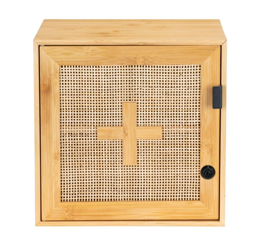 Medicine cabinet in Bamboo, Lockable, ALLEGRE, 30 x 19,5 x H 30 cm, Nature in the group Storage / Bathroom storage at SmartaSaker.se (42217)