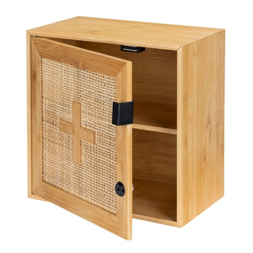 Medicine cabinet in Bamboo, Lockable, ALLEGRE, 30 x 19,5 x H 30 cm, Nature in the group Storage / Bathroom storage at SmartaSaker.se (42217)
