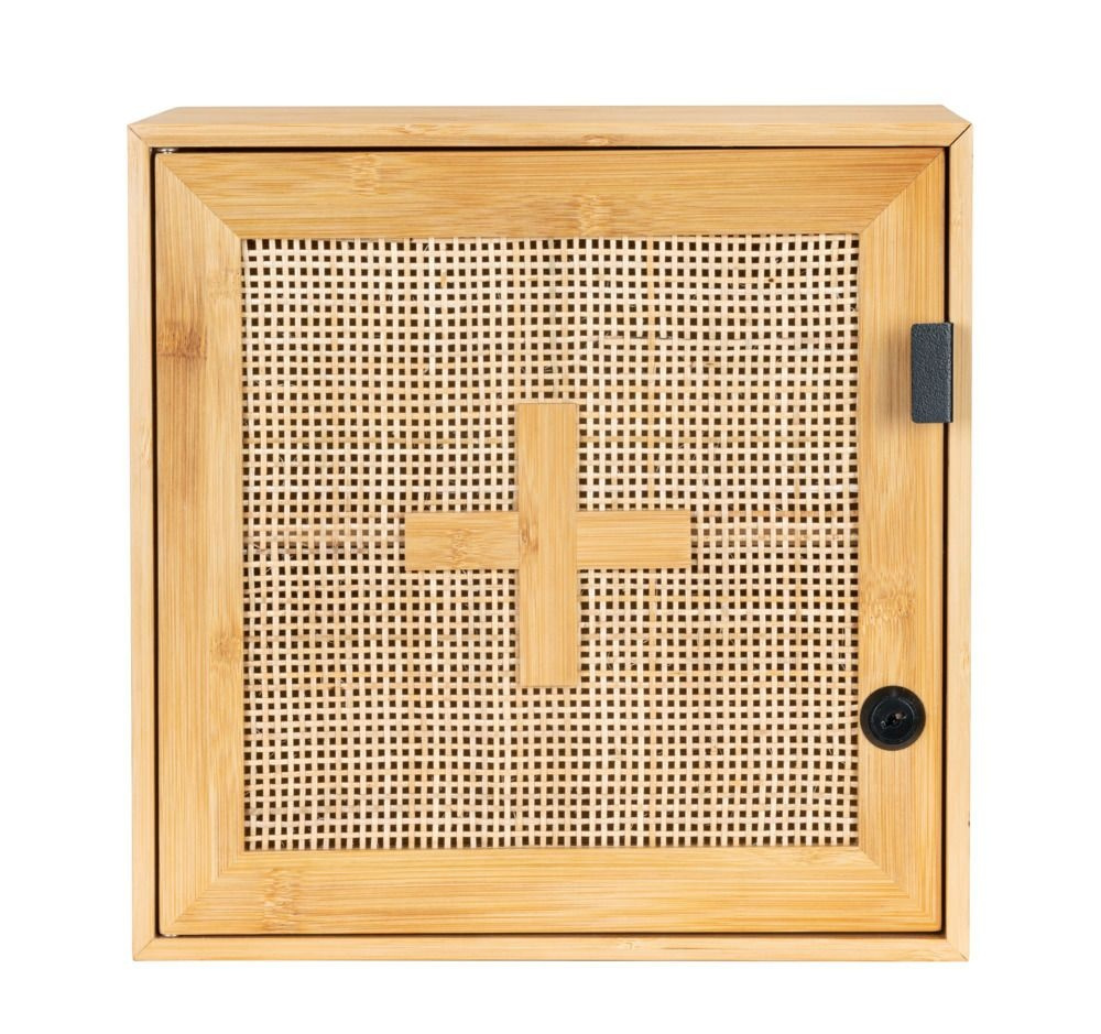 Medicine cabinet in Bamboo, Lockable, ALLEGRE, 30 x 19,5 x H 30 cm, Nature in the group Storage / Bathroom storage at SmartaSaker.se (42217)