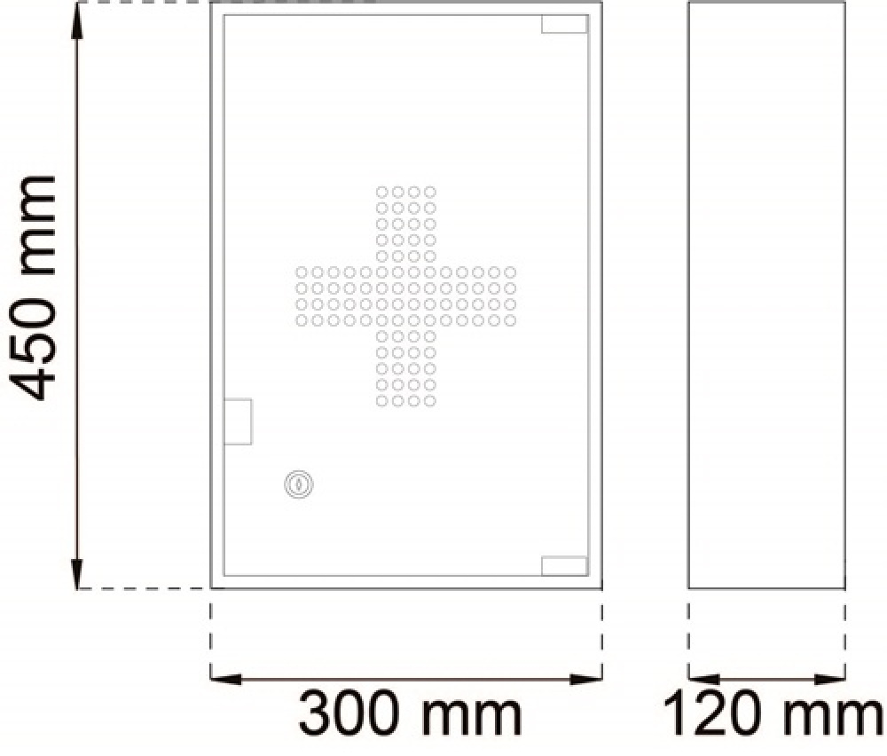 Medicine cabinet in metal, lockable, CURE, 30 x 12 x H 45 cm, White in the group Storage / Bathroom storage at SmartaSaker.se (42220)
