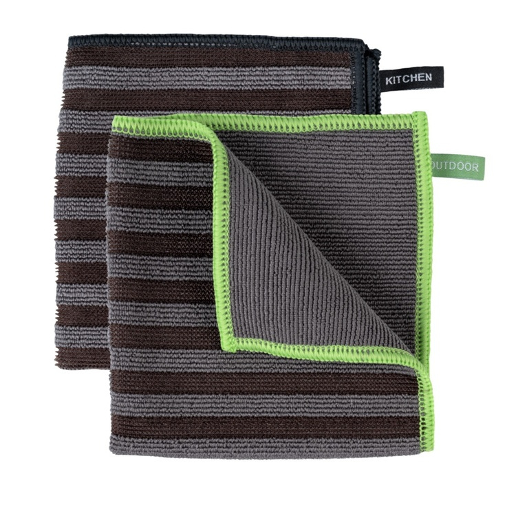 Microfiber cloths for coarse dirt, Set of 2, OUTDOOR, 30 x 30 cm, Black in the group Storage / Cleaning and waste sorting / Cloths and brushes at SmartaSaker.se (42228)