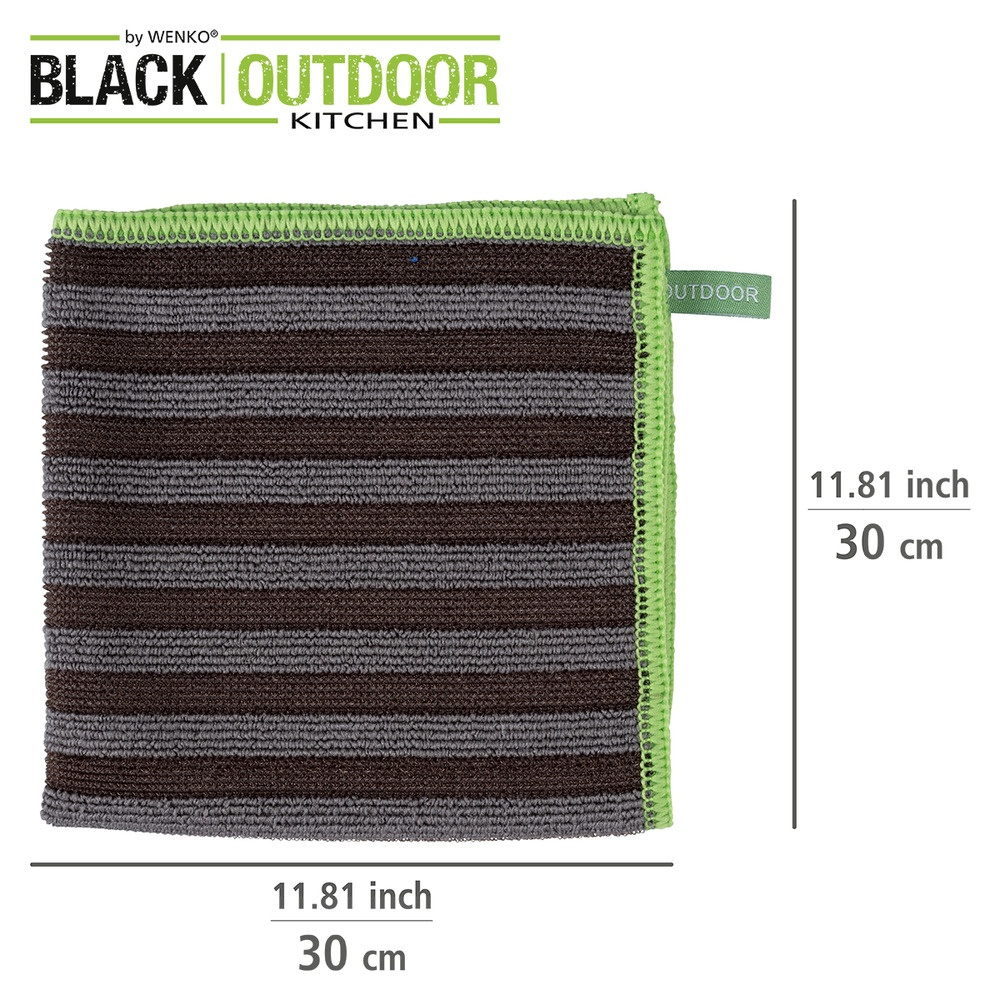 Microfiber cloths for coarse dirt, Set of 2, OUTDOOR, 30 x 30 cm, Black in the group Storage / Cleaning and waste sorting / Cloths and brushes at SmartaSaker.se (42228)