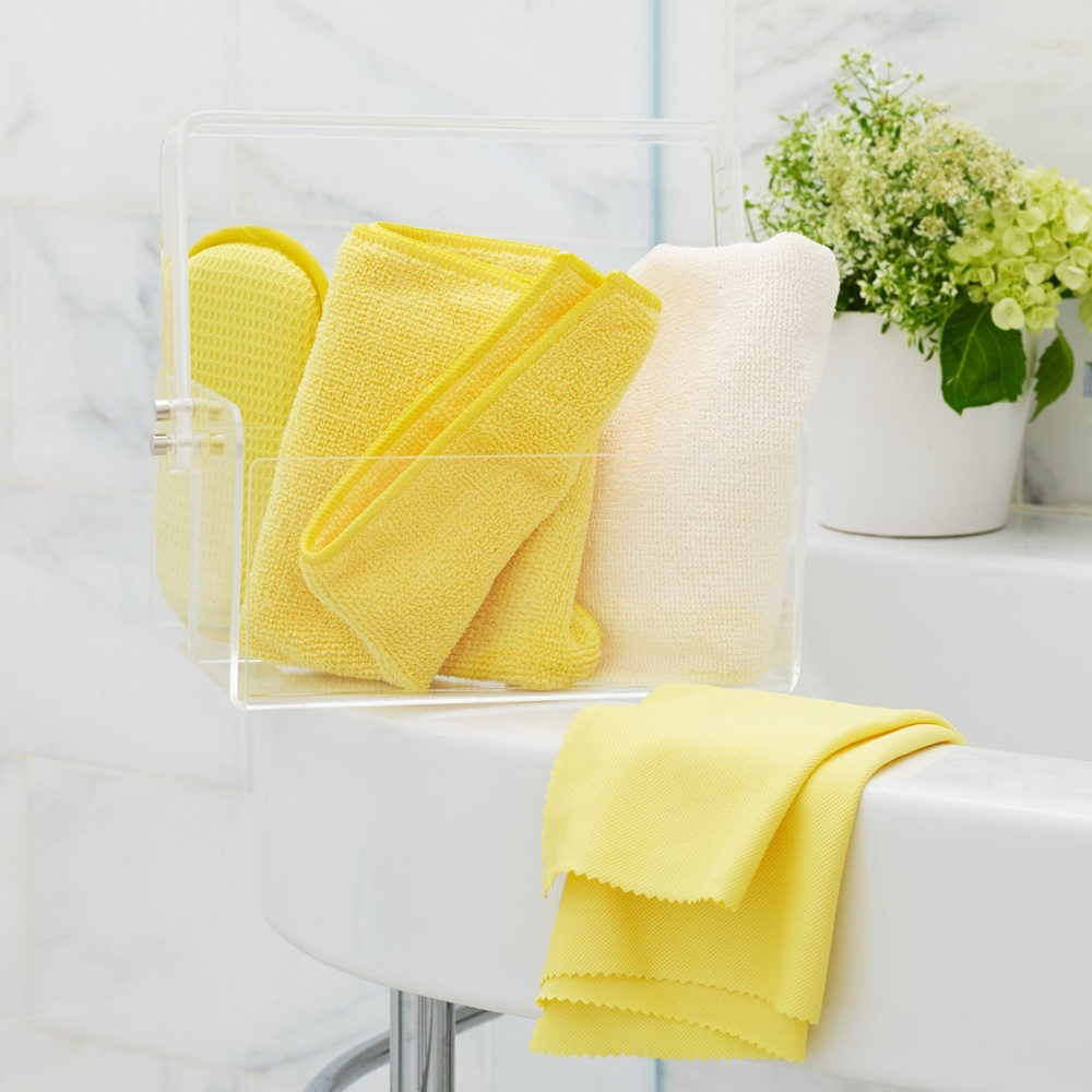Microfibre Cloths, Set of 2, BATHROOM CLEANING CLOTHS, Yellow in the group Storage / Cleaning and waste sorting / Cloths and brushes at SmartaSaker.se (42230)