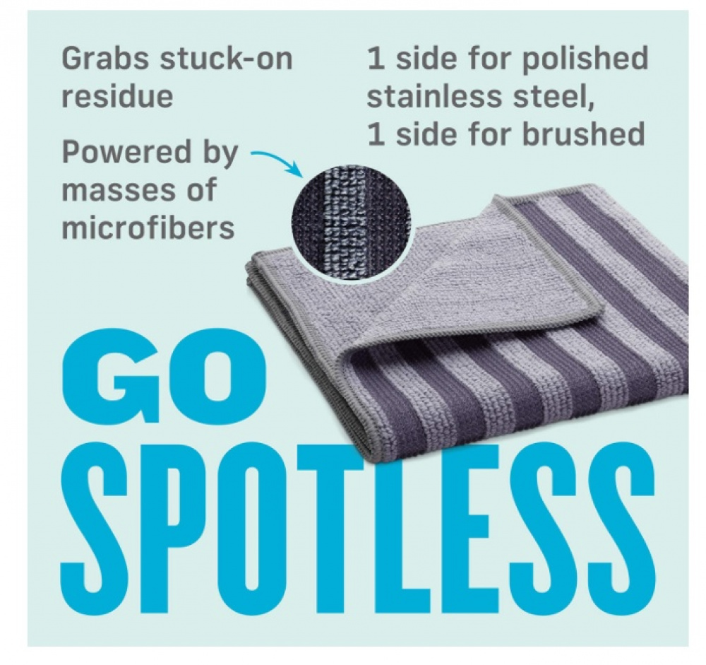Special cloths for Stainless Steel, 2 psc, STAINLESS STEEL CLOTH SET, 32 x 32 cm, Grey in the group Storage / Cleaning and waste sorting / Cloths and brushes at SmartaSaker.se (42231)