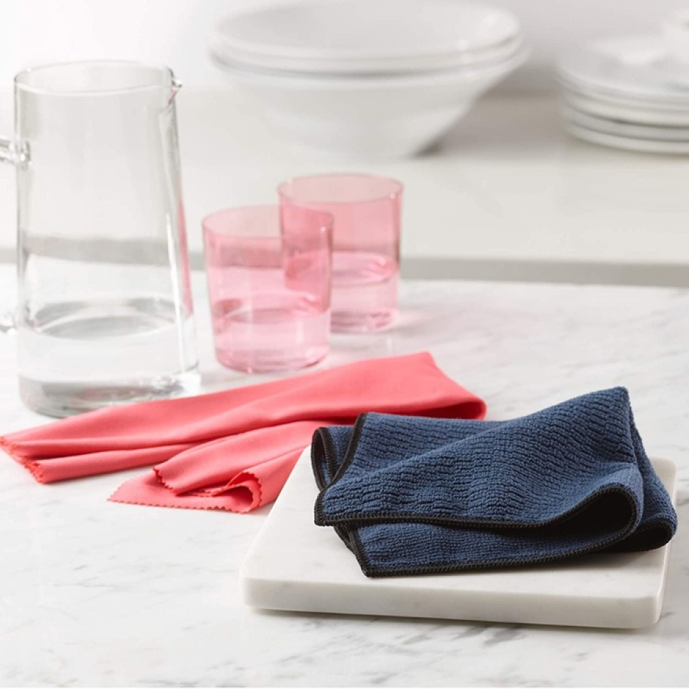 Microfibre Cloths, Set of 2, GRANITE & STONE, Black / Orange in the group Storage / Cleaning and waste sorting / Cloths and brushes at SmartaSaker.se (42233)