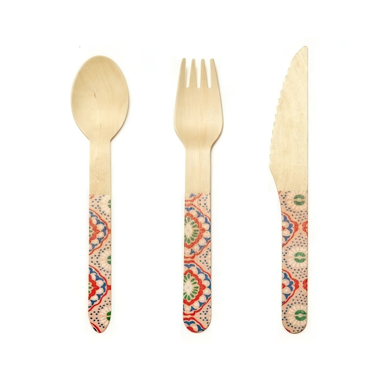 Eco-friendly wood cutlery, 30 pcs, MANDALA in the group Storage / Kitchen storage / Food containers at SmartaSaker.se (42235)