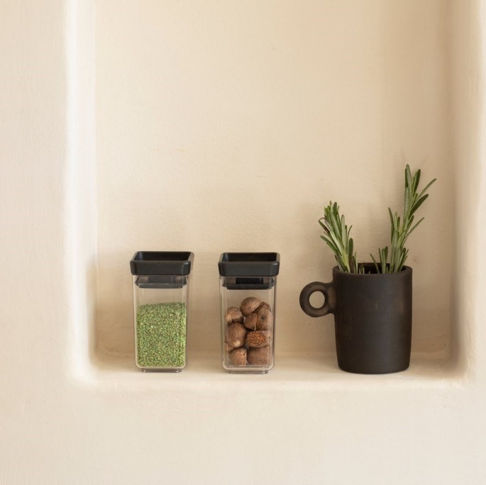 Canisters Set of 2, 0,15L, TASTY+ MINI, Brabantia, Clear / Dark Grey in the group Storage / Kitchen storage / Food containers / Plastic at SmartaSaker.se (42244)