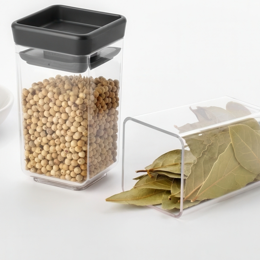 Canisters Set of 2, 0,15L, TASTY+ MINI, Brabantia, Clear / Dark Grey in the group Storage / Kitchen storage / Food containers / Plastic lunch boxes at SmartaSaker.se (42244)