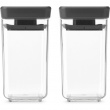 Canisters Set of 2, 0,15L, TASTY+ MINI, Brabantia, Clear / Dark Grey Canisters Set of 2, 0,15L, TASTY+ MINI, Brabantia, Clear / Dark Grey