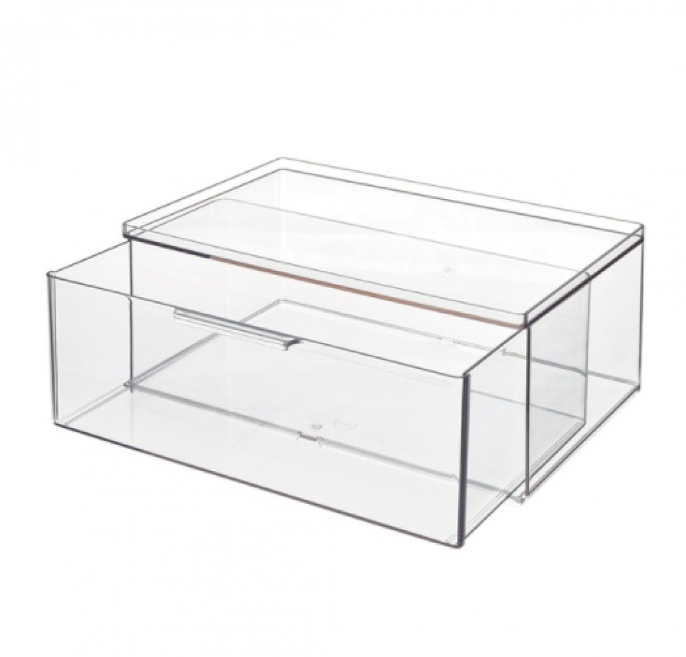 Drawer, Large High, THE HOME EDIT ALL-PURPOSE DRAWER , 26,7 x 17,8 x H 10,8 cm, Clear in the group Storage / Bathroom storage / Makeup storage at SmartaSaker.se (42255)