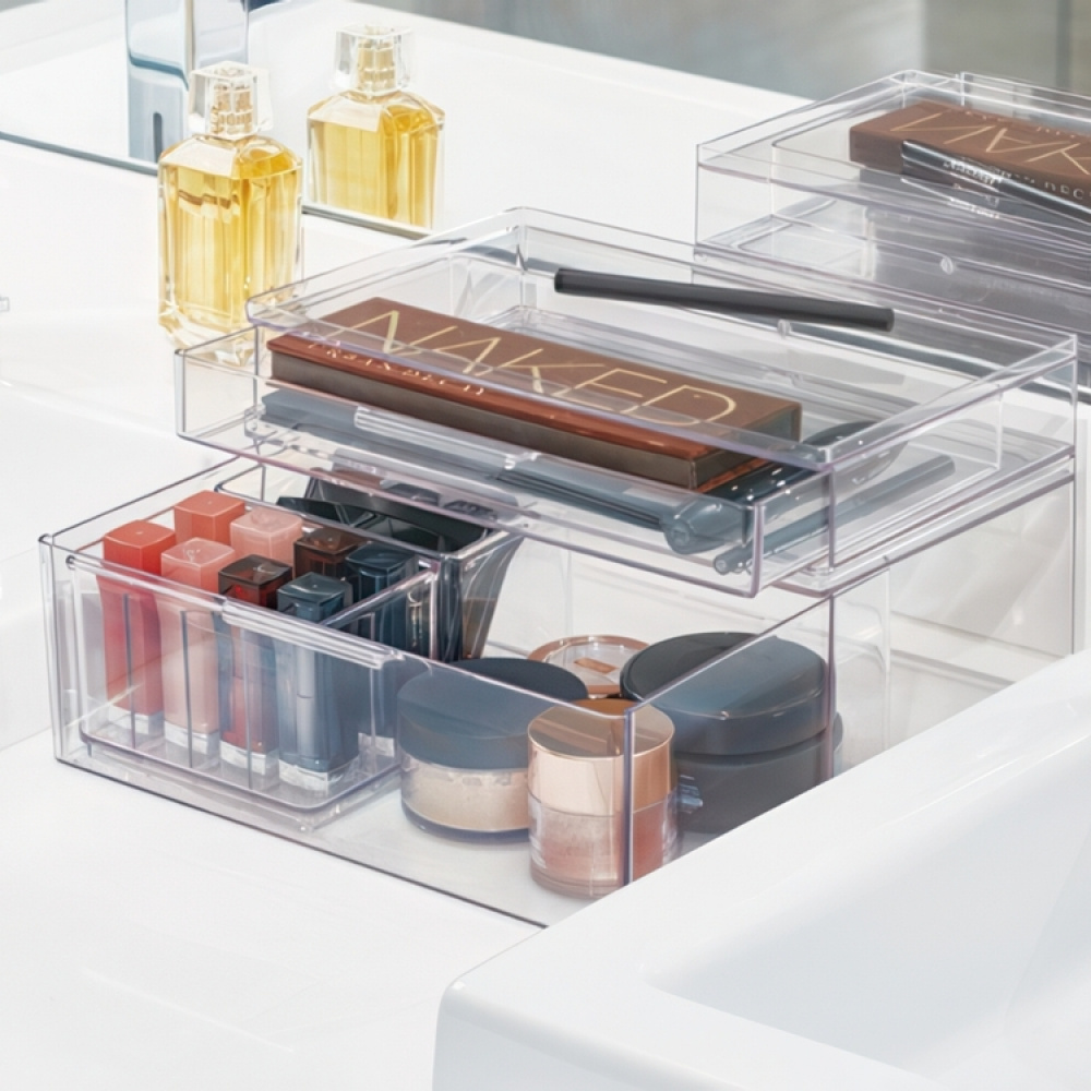 Drawer, Large High, THE HOME EDIT ALL-PURPOSE DRAWER , 26,7 x 17,8 x H 10,8 cm, Clear in the group Storage / Bathroom storage / Makeup storage at SmartaSaker.se (42255)