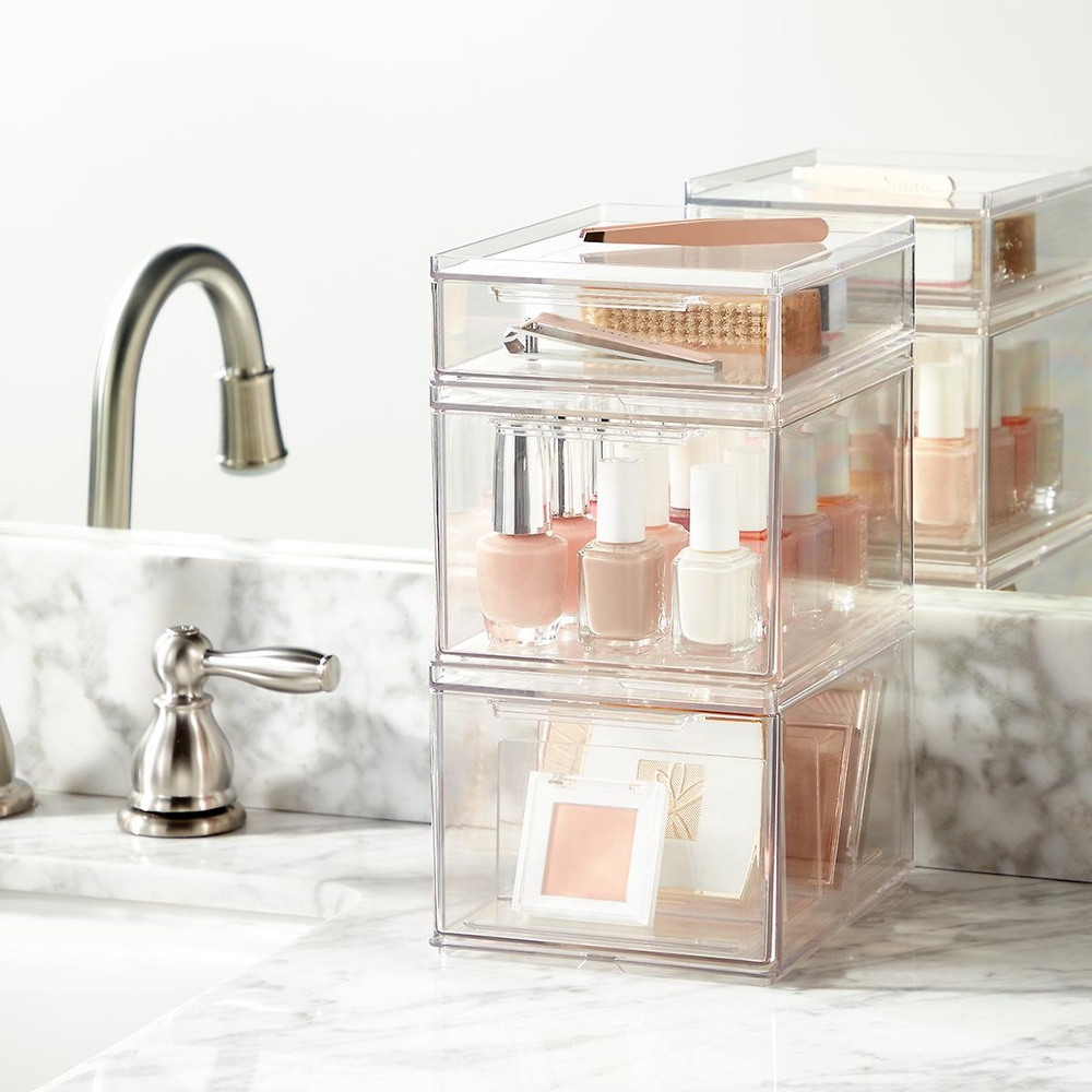 Drawer, Large High, THE HOME EDIT SMALL ALL-PURPOSE DRAWER, 13,3 x 17,8 x H 10,8 cm, Transparent in the group Storage / Bathroom storage at SmartaSaker.se (42256)