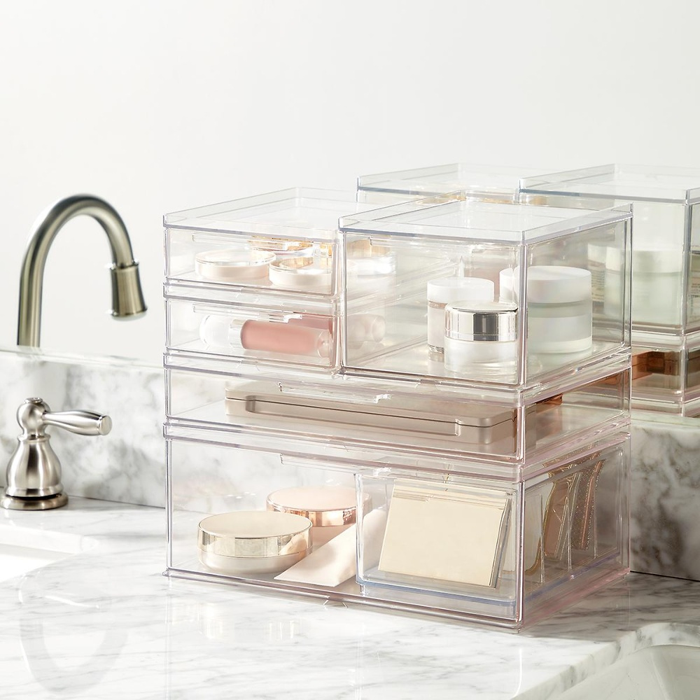 Drawer, Large High, THE HOME EDIT SMALL ALL-PURPOSE DRAWER, 13,3 x 17,8 x H 10,8 cm, Transparent in the group Storage / Bathroom storage at SmartaSaker.se (42256)