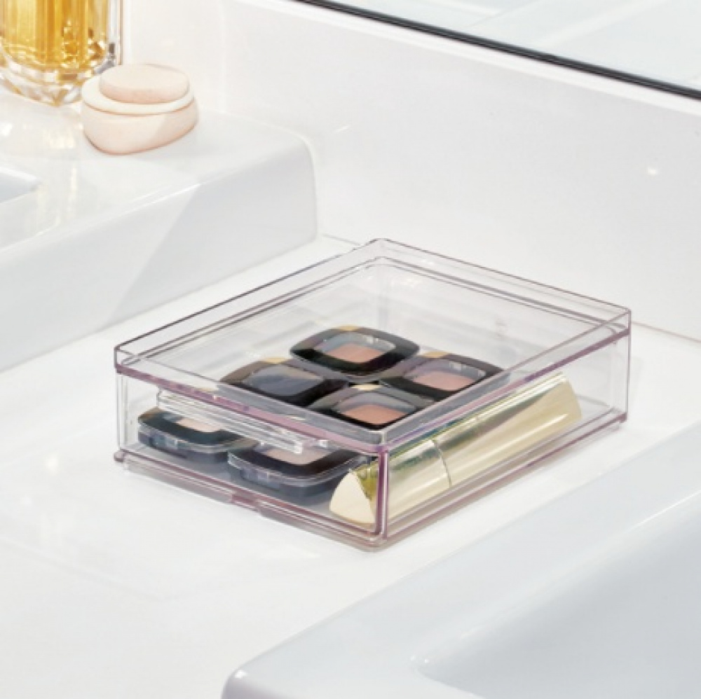 Drawer, Small, Shallow, THE HOME EDIT ALL-PURPOSE DRAWER , 13,3 x 17,8 x H 5,1 cm, Clear in the group Storage / Bathroom storage / Makeup storage at SmartaSaker.se (42257)