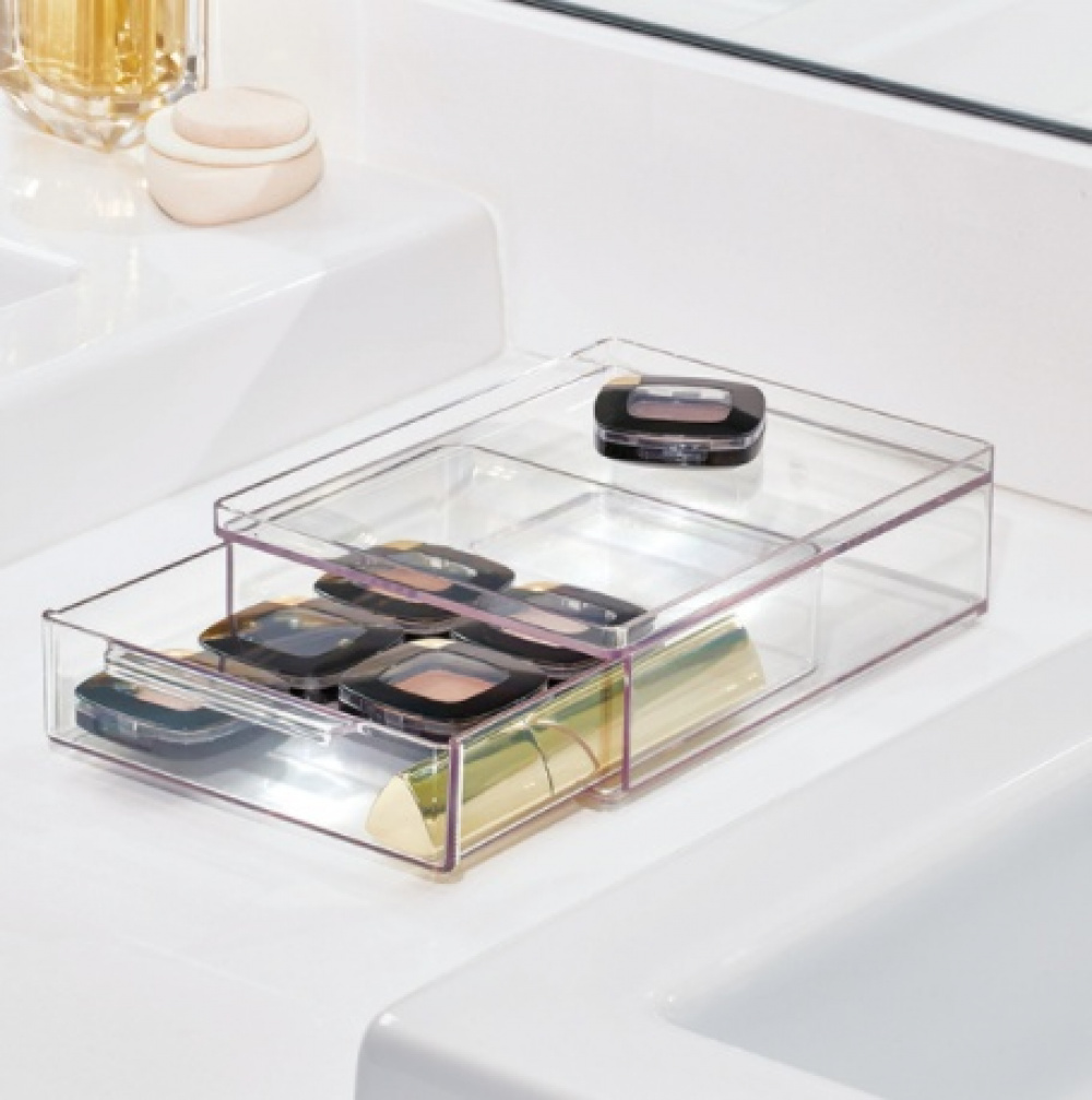 Drawer, Small, Shallow, THE HOME EDIT ALL-PURPOSE DRAWER , 13,3 x 17,8 x H 5,1 cm, Clear in the group Storage / Bathroom storage / Makeup storage at SmartaSaker.se (42257)