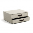 Two drawer box storage, BIGSO BIRGER CANVAS, 33 x 25,5 x H 14,5 cm, Beige Two drawer box storage, BIGSO BIRGER CANVAS, 33 x 25,5 x H 14,5 cm, Beige