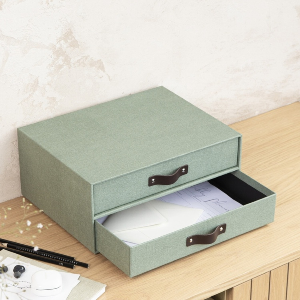 Two drawer box storage, BIGSO BIRGER CANVAS, 33 x 25,5 x H 14,5 cm in the group Storage / Storage boxes / BigSo storage boxes at SmartaSaker.se (42261)