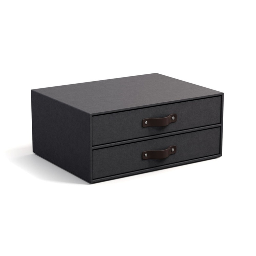 Two drawer box storage, BIGSO BIRGER CANVAS, 33 x 25,5 x H 14,5 cm in the group Storage / Storage boxes / BigSo storage boxes at SmartaSaker.se (42261)