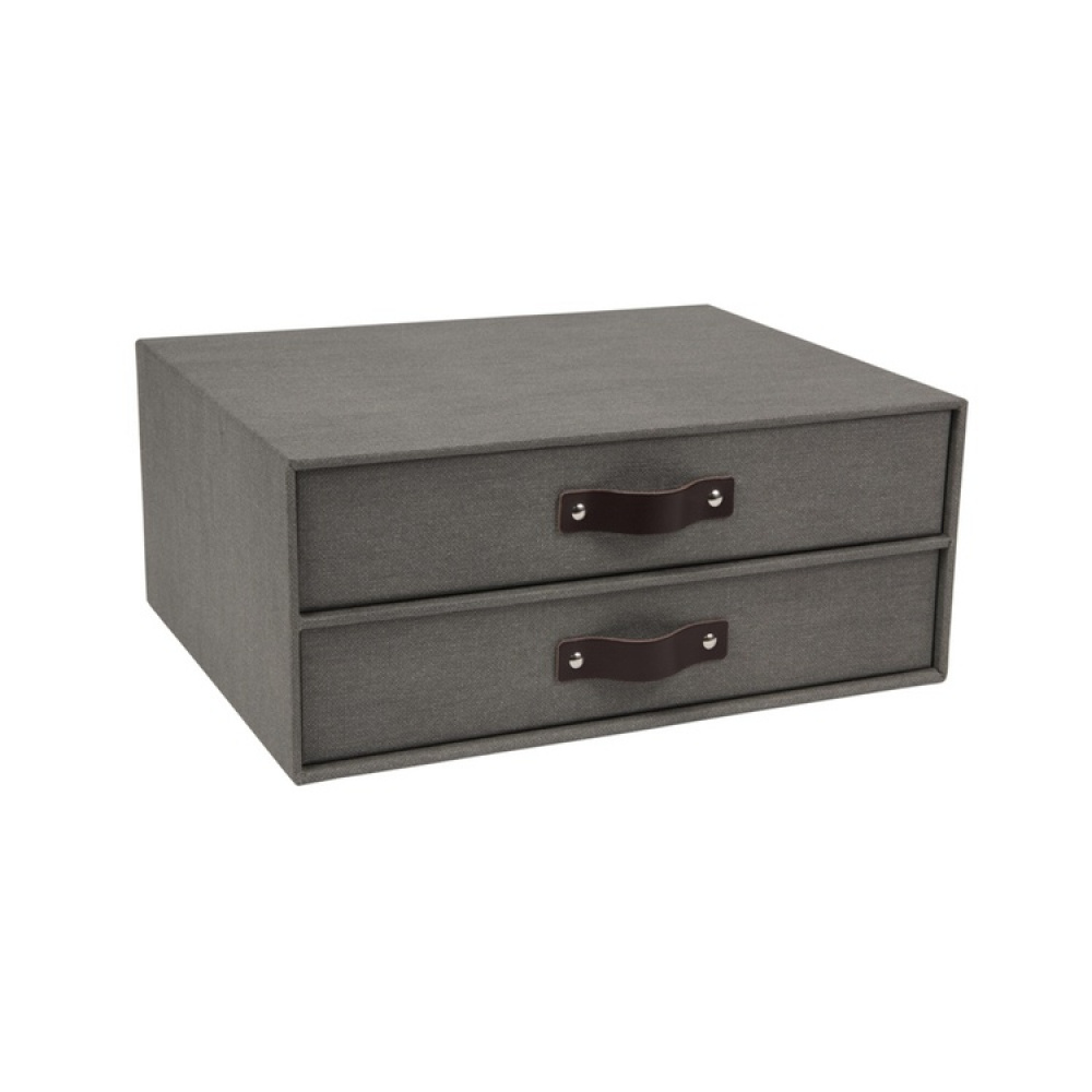 Two drawer box storage, BIGSO BIRGER CANVAS, 33 x 25,5 x H 14,5 cm in the group Storage / Storage boxes / BigSo storage boxes at SmartaSaker.se (42261)