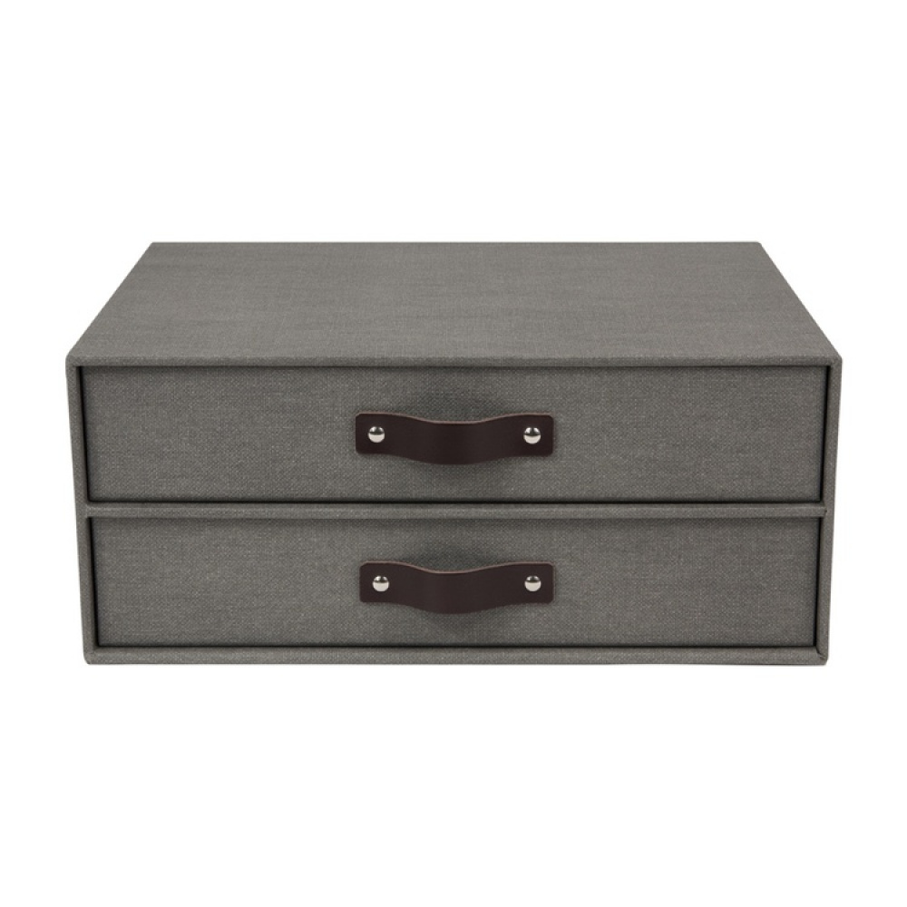 Two drawer box storage, BIGSO BIRGER CANVAS, 33 x 25,5 x H 14,5 cm in the group Storage / Storage boxes / BigSo storage boxes at SmartaSaker.se (42261)