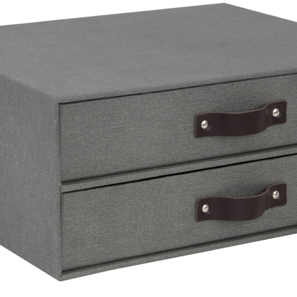 Two drawer box storage, BIGSO BIRGER CANVAS, 33 x 25,5 x H 14,5 cm in the group Storage / Storage boxes / BigSo storage boxes at SmartaSaker.se (42261)