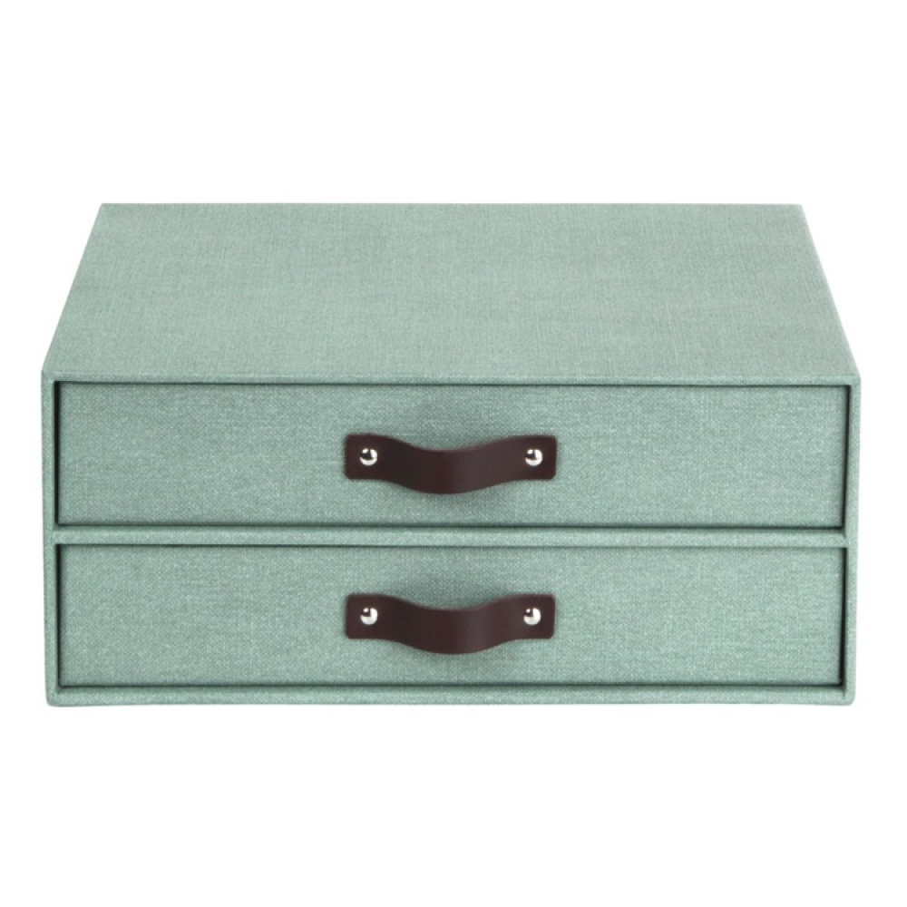 Two drawer box storage, BIGSO BIRGER CANVAS, 33 x 25,5 x H 14,5 cm in the group Storage / Storage boxes / BigSo storage boxes at SmartaSaker.se (42261)