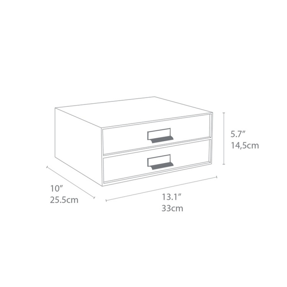 Two drawer box storage, BIGSO BIRGER RESTORE, 33 x 25,5 x H 14,5 cm in the group Storage / Storage boxes / BigSo storage boxes at SmartaSaker.se (42262)