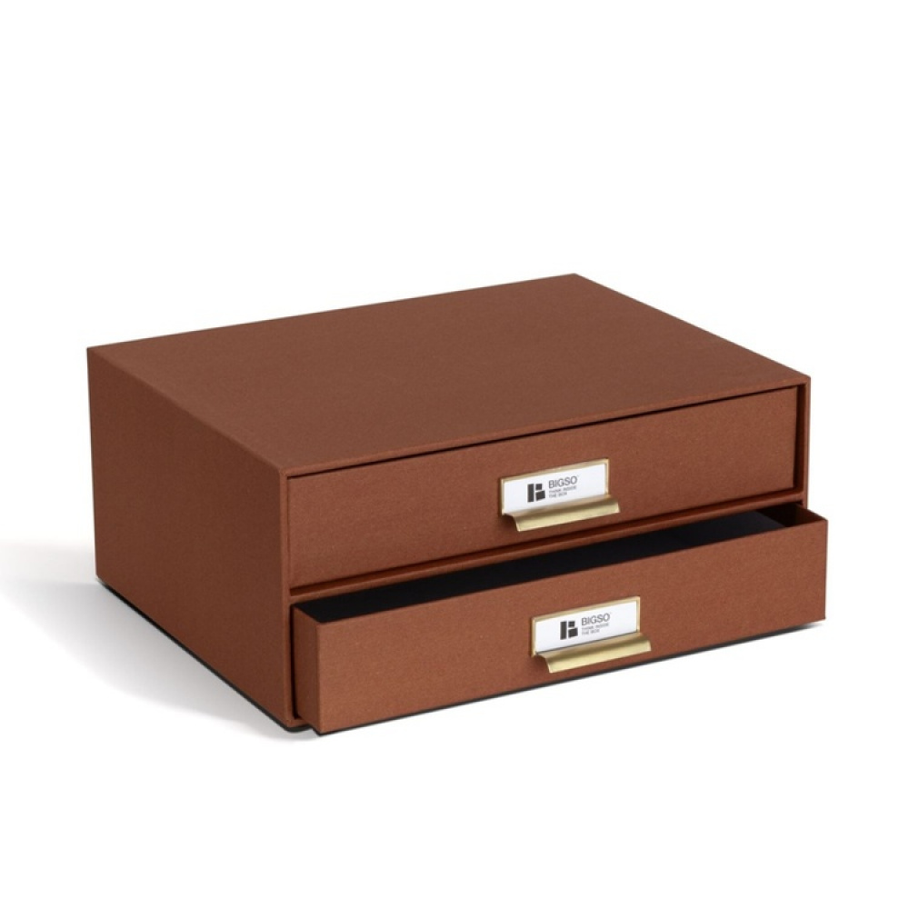 Two drawer box storage, BIGSO BIRGER RESTORE, 33 x 25,5 x H 14,5 cm in the group Storage / Storage boxes / BigSo storage boxes at SmartaSaker.se (42262)