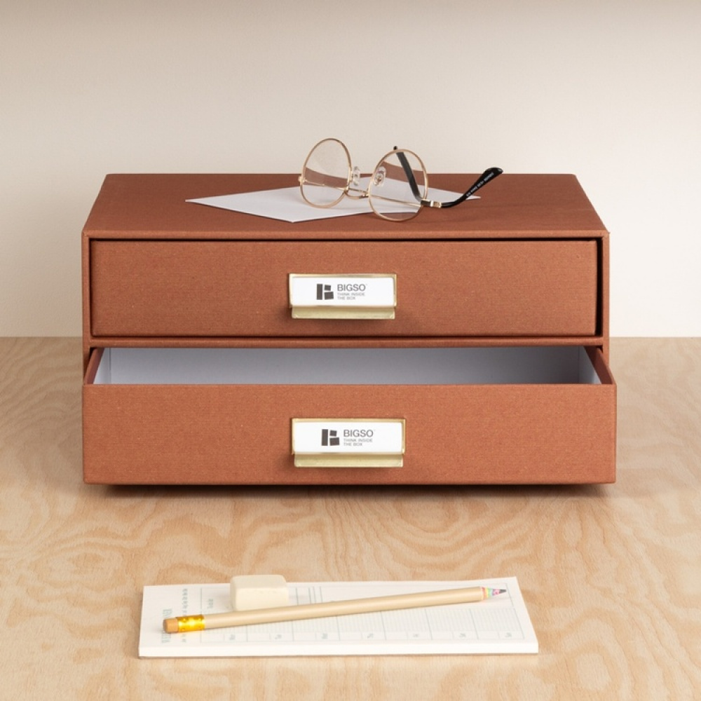 Two drawer box storage, BIGSO BIRGER RESTORE, 33 x 25,5 x H 14,5 cm in the group Storage / Storage boxes / BigSo storage boxes at SmartaSaker.se (42262)