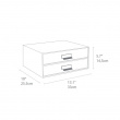 Two drawer box storage, BIGSO BIRGER, 33 x 25,5 x H 14,5 cm