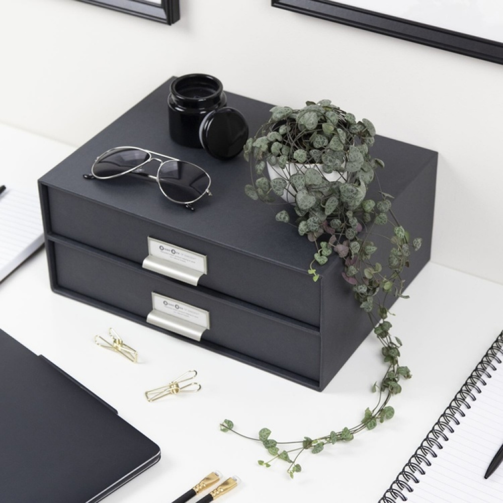 Two drawer box storage, BIGSO BIRGER, 33 x 25,5 x H 14,5 cm in the group Storage / Storage boxes / BigSo storage boxes at SmartaSaker.se (42263)