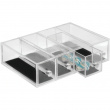 Four drawer box storage, ID CLARITY FLIP JEWELRY DRAWER, 7 x 16,5 x H 25 cm, Clear Black