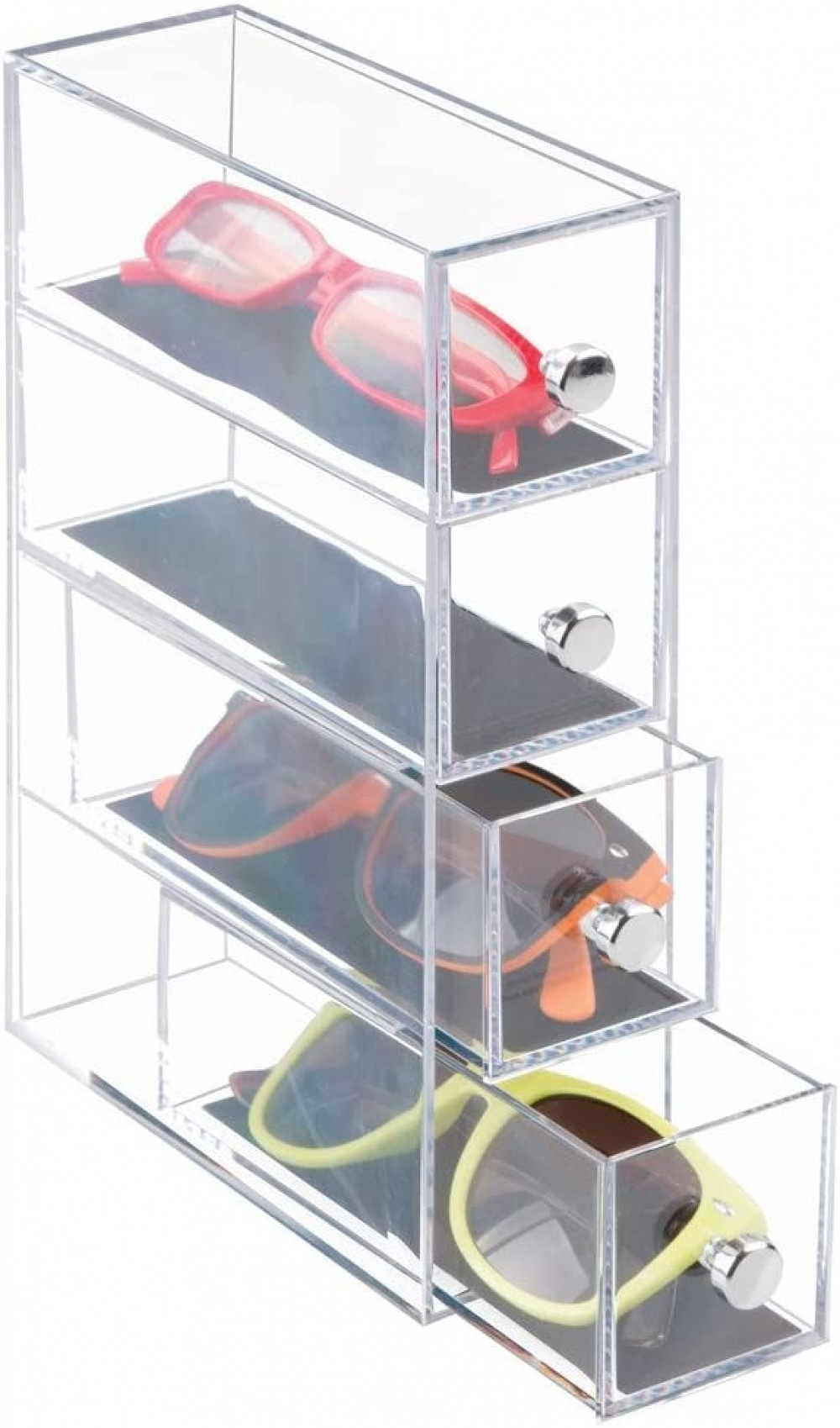 Four drawer box storage, ID CLARITY FLIP JEWELRY DRAWER, 7 x 16,5 x H 25 cm, Clear Black in the group Storage / Bathroom storage / Makeup storage at SmartaSaker.se (42264)