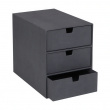 Mini chest of drawers 3 drawers, Ingrid canvas, Bigso, black